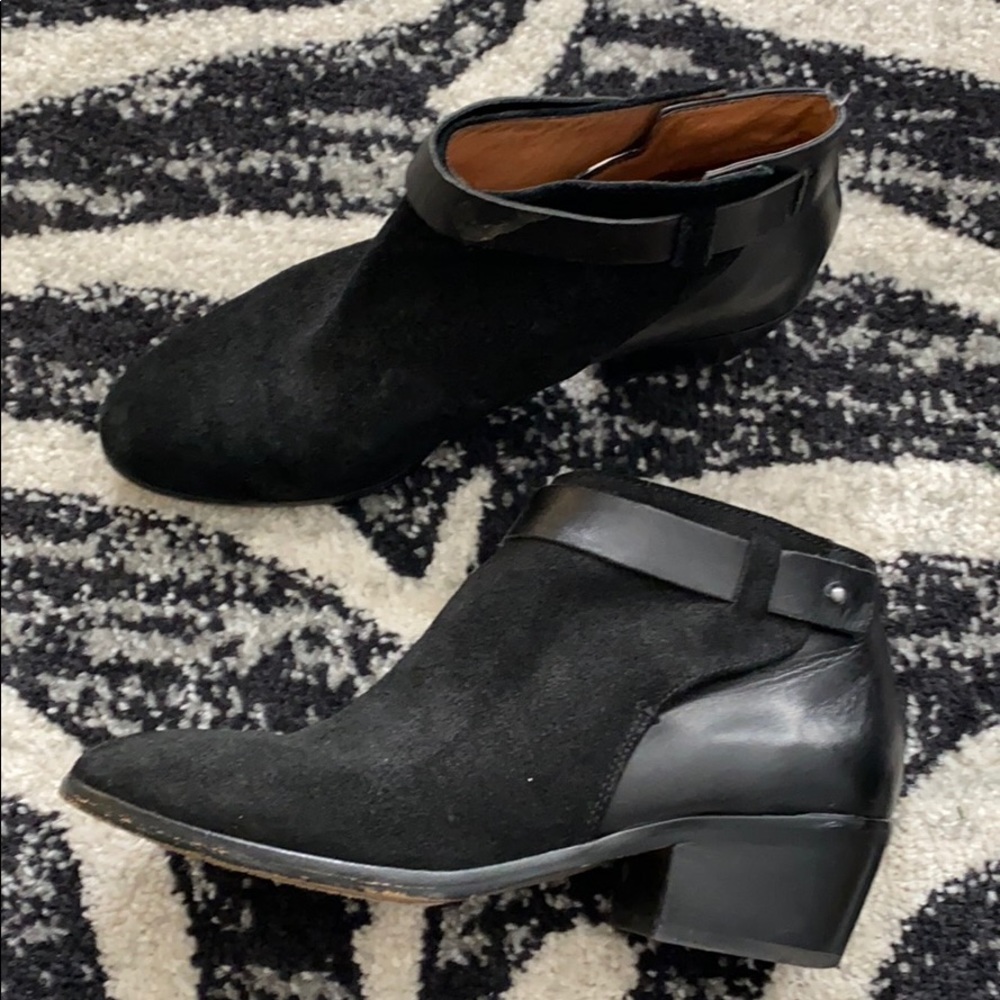 madewell leather heeled ankle booties
